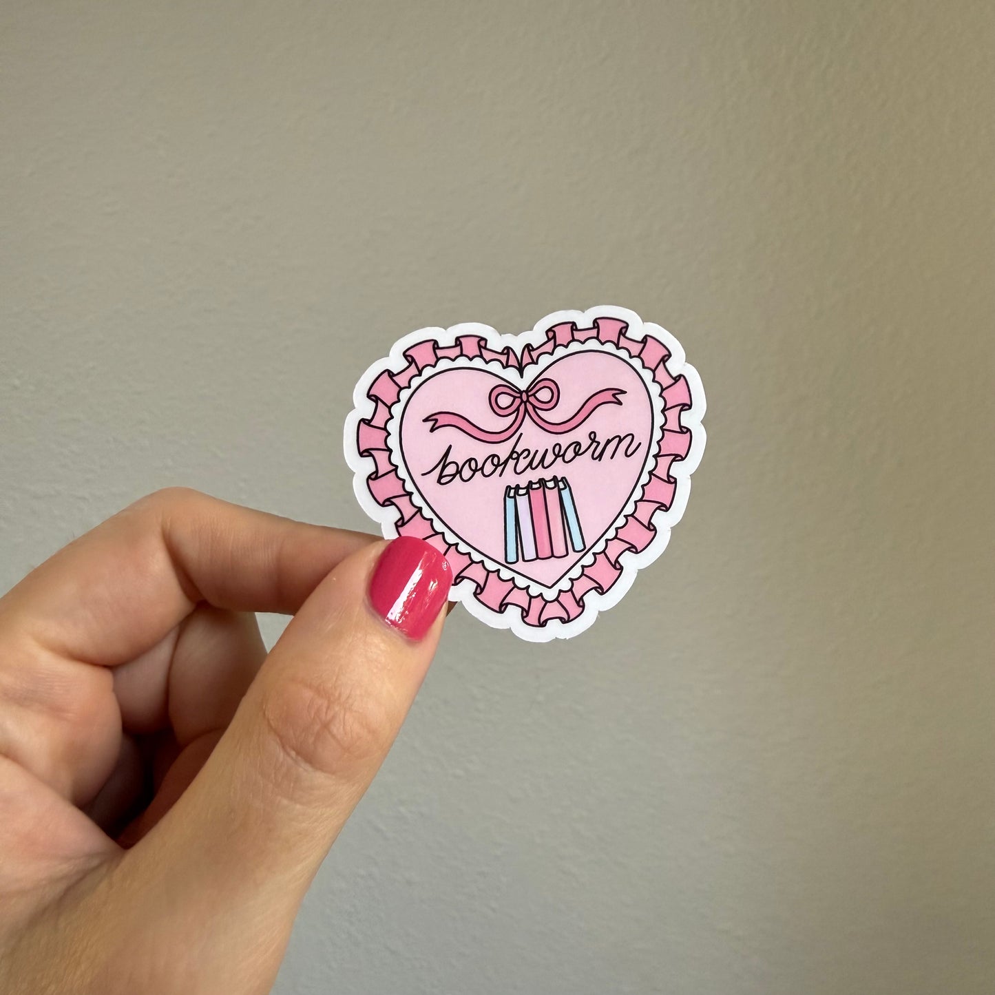 Bookworm Heart Sticker