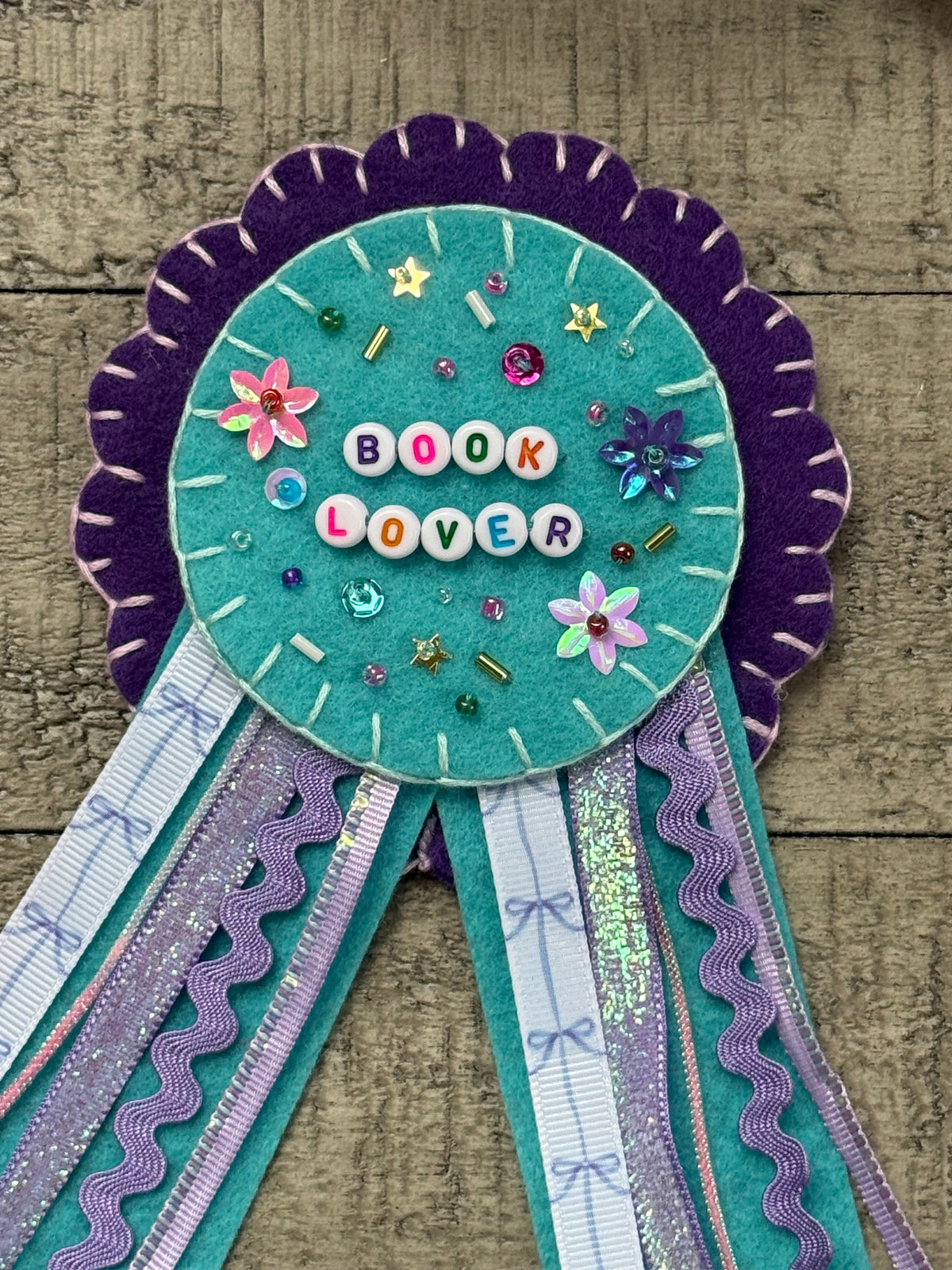 Book Lover Blue Jewel Tone Prize Ribbon