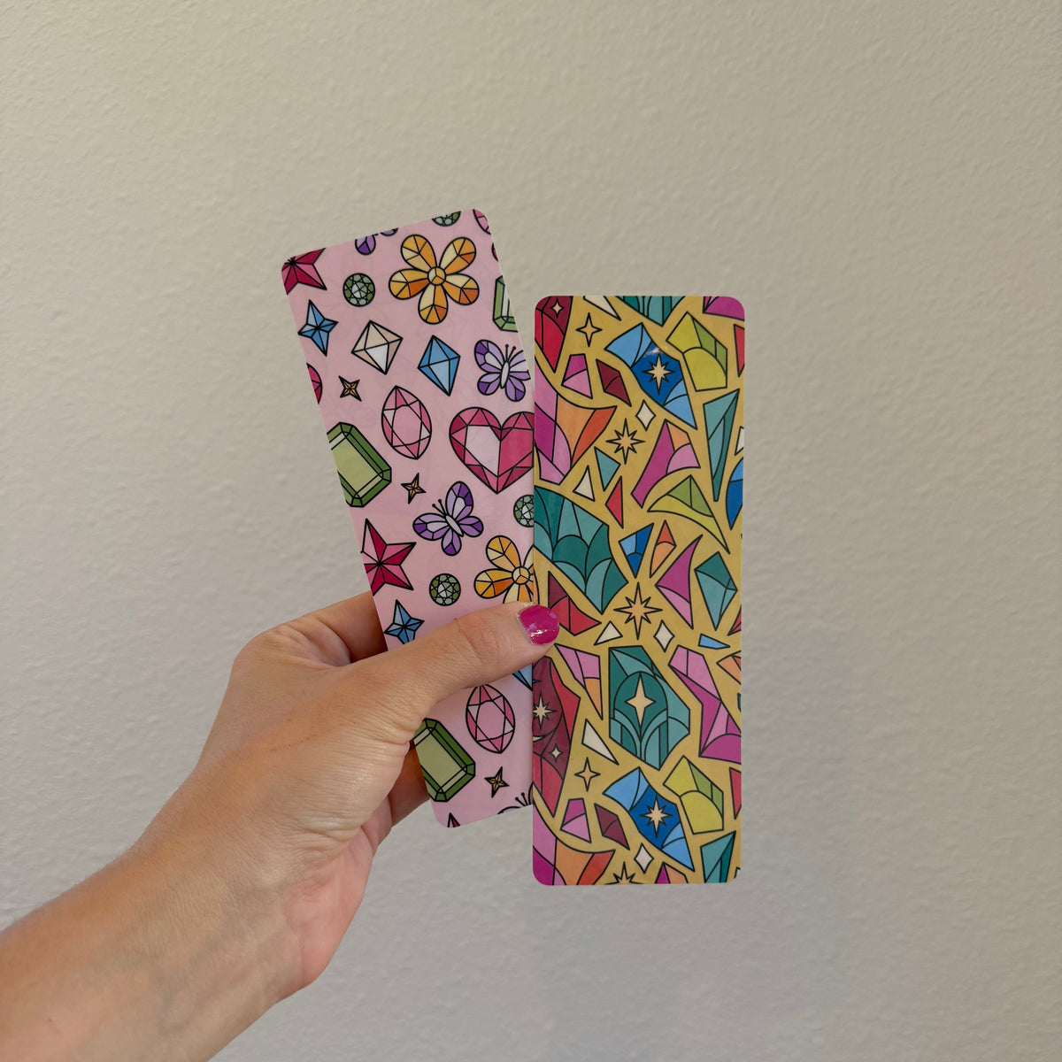 Stained Glass Shards Laminated Bookmark