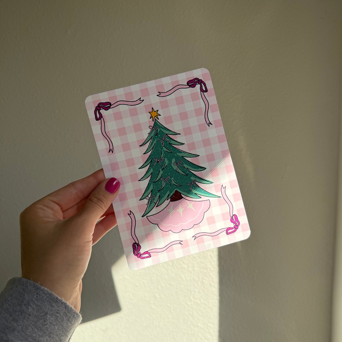 Pink Gingham Hand Drawn Kindle Insert