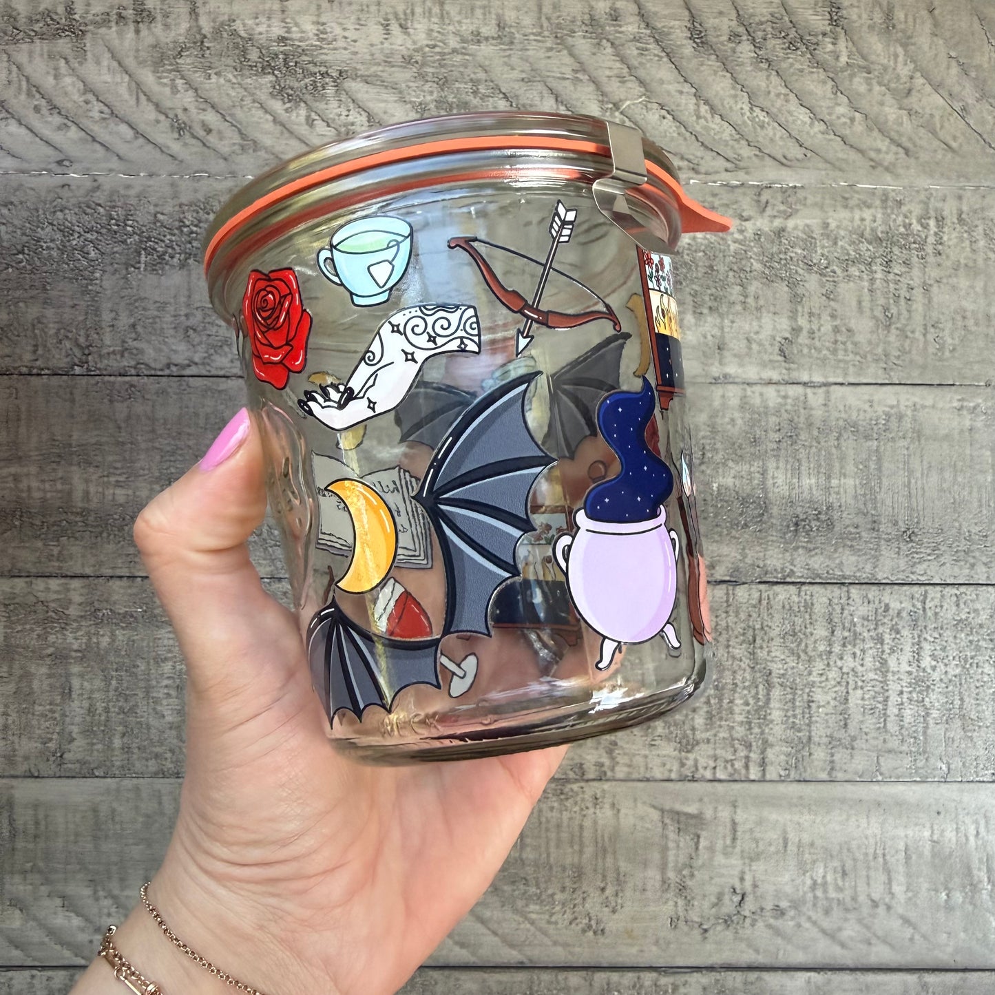 Roses & Bat Wings Weck Jar