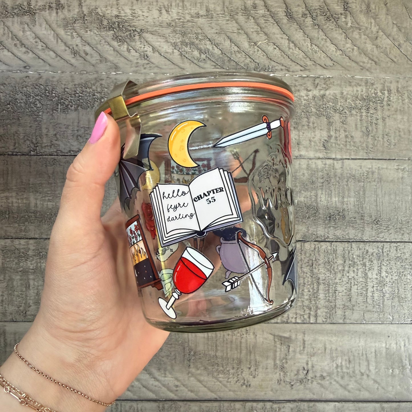Roses & Bat Wings Weck Jar