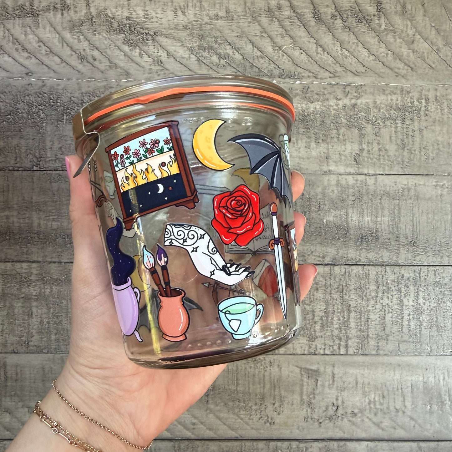 Roses & Bat Wings Weck Jar