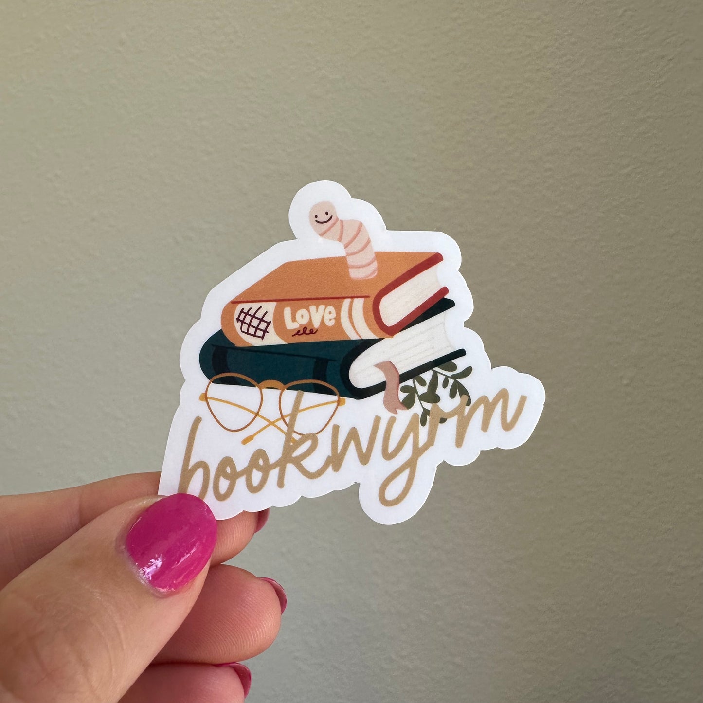 Bookworm / bookwyrm waterproof sticker