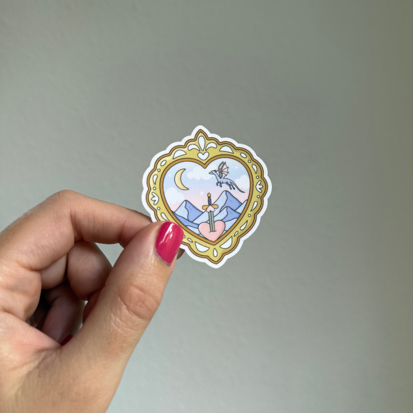 Fantasy Genre Heart Frame Sticker