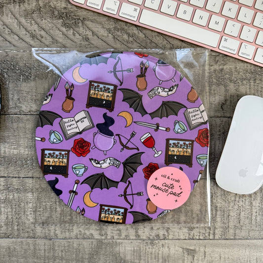 Purple Fantasy Book theme Mouse Pad