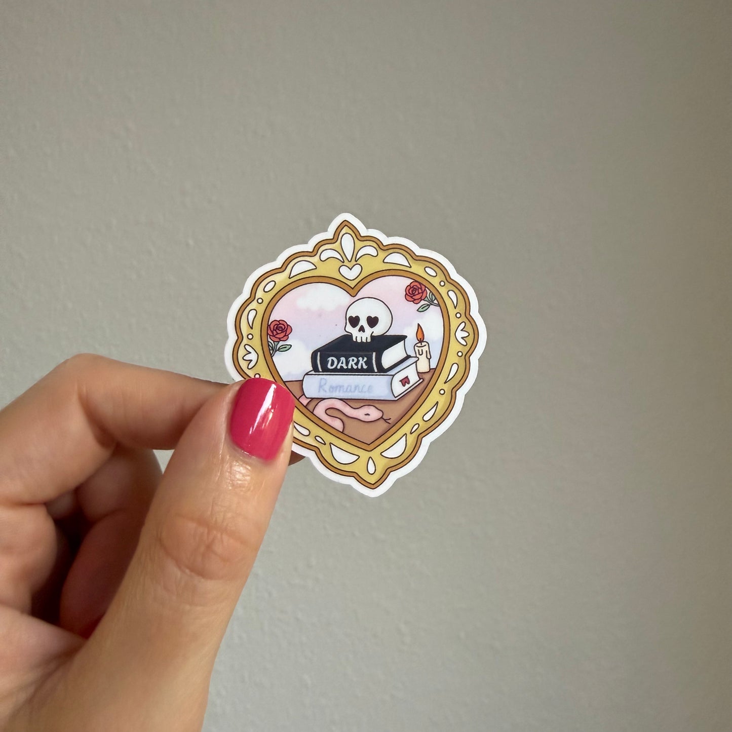 Dark Romance Genre Heart Frame Sticker
