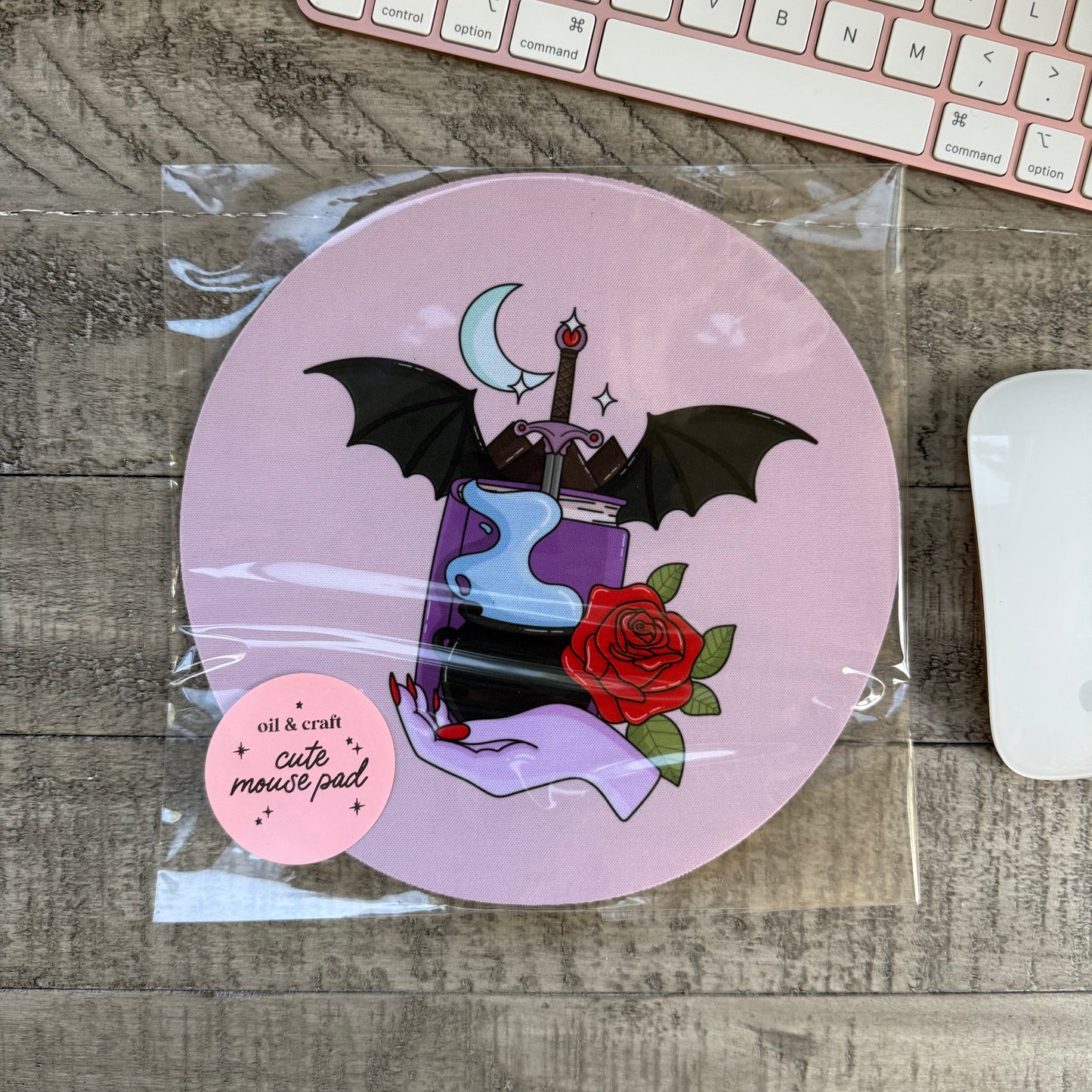 Cauldron & Bat Wings Mouse Pad