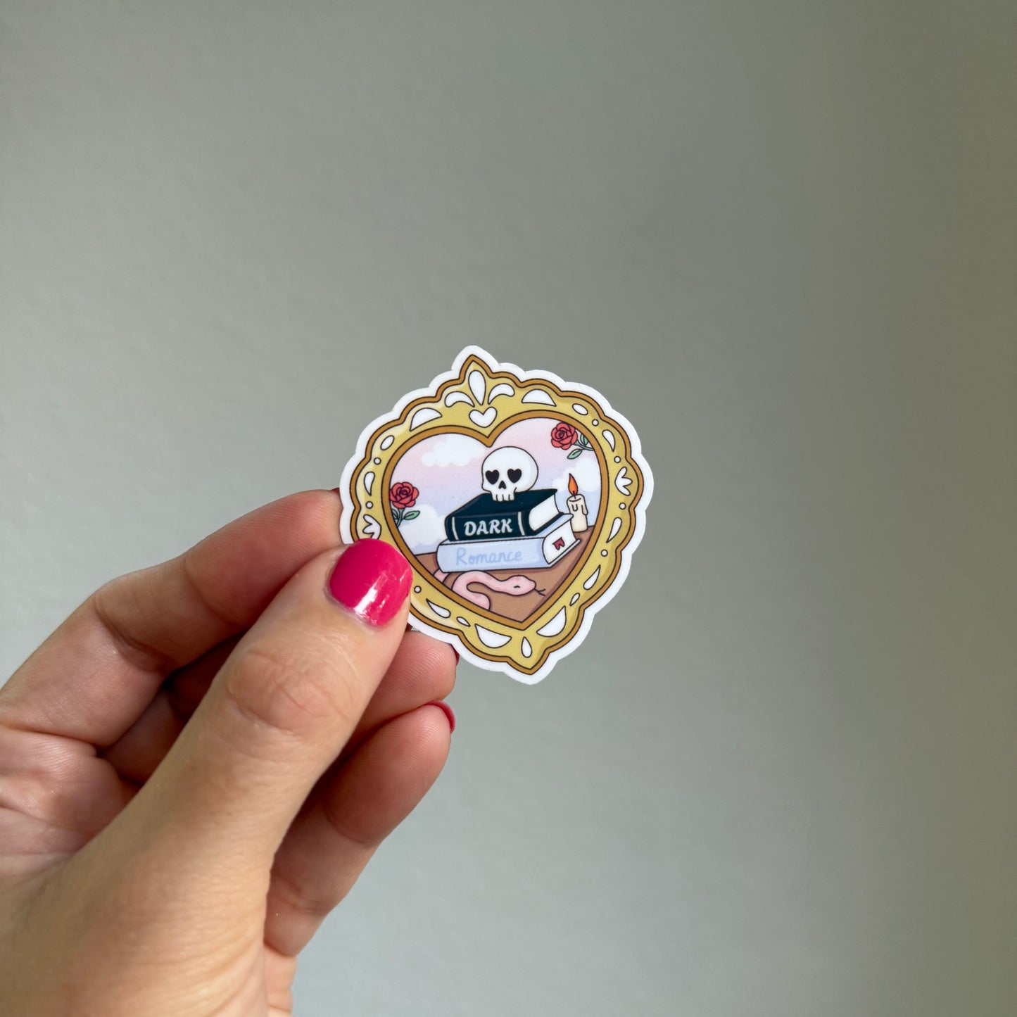 Dark Romance Genre Heart Frame Sticker