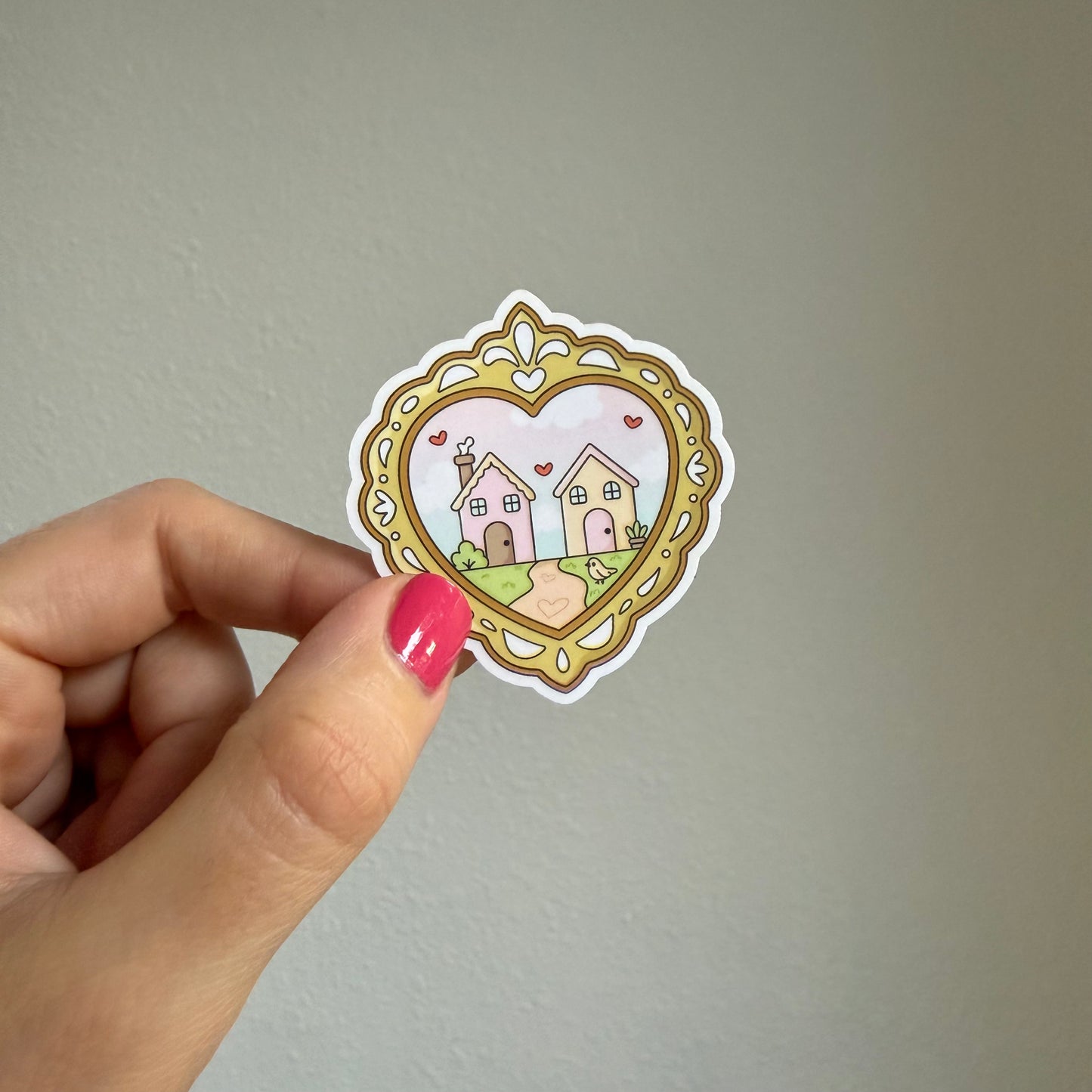 Small Town Romance Genre Heart Frame Sticker