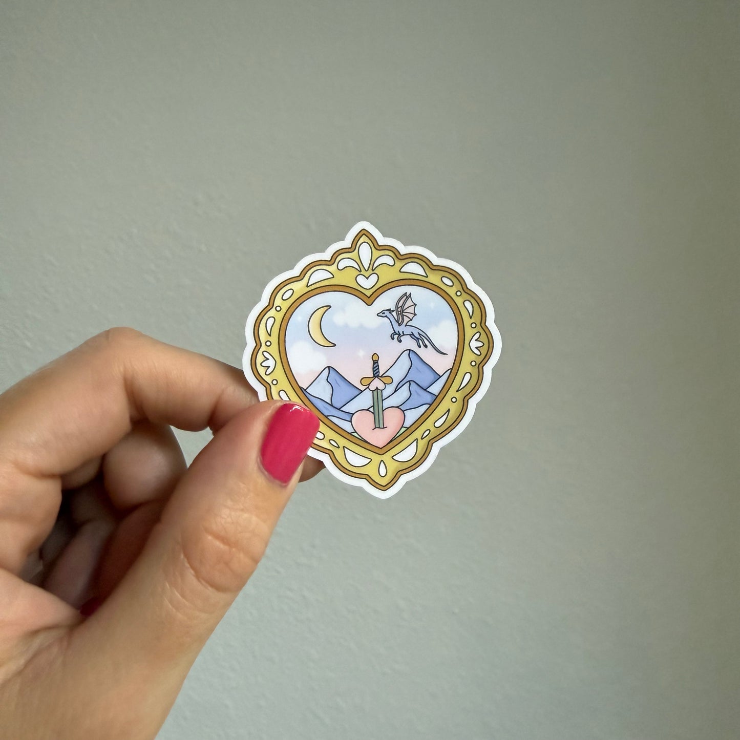 Fantasy Genre Heart Frame Sticker
