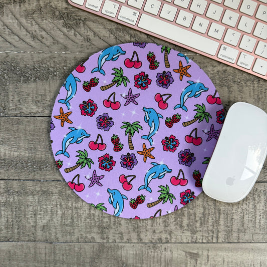 Purple Dolphin 90s Mouse Pad