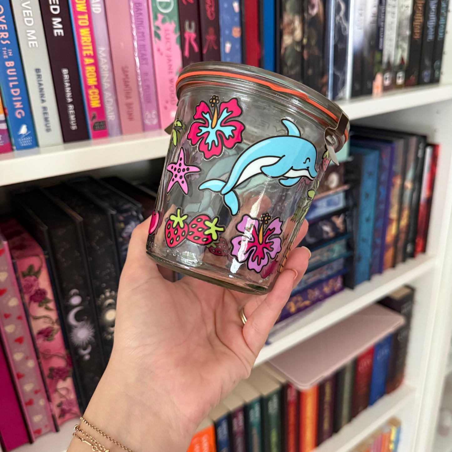 Summer Palms & Dolphins Weck Jar