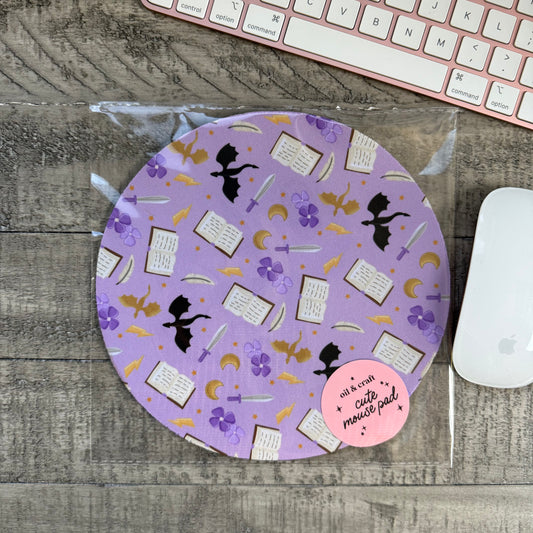 Purple Book Dragon Mouse Pad