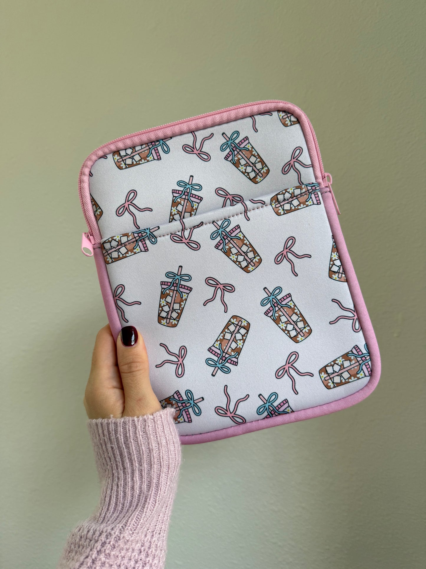 Coffee & Bows Kindle Zipper Pouch