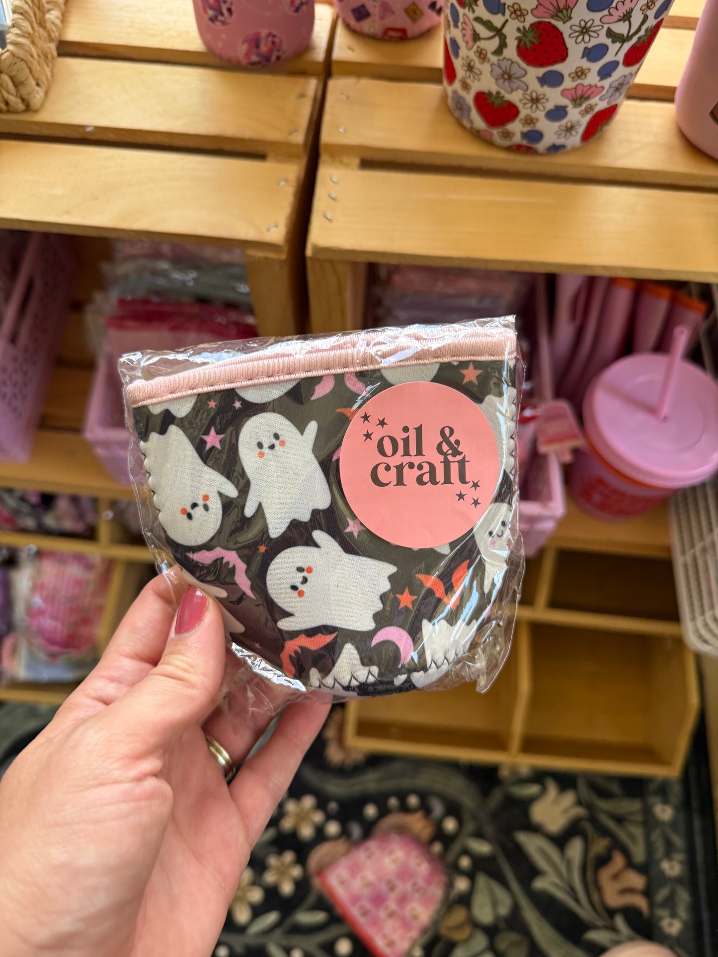 Ghosts and Bats Coffee Cozy