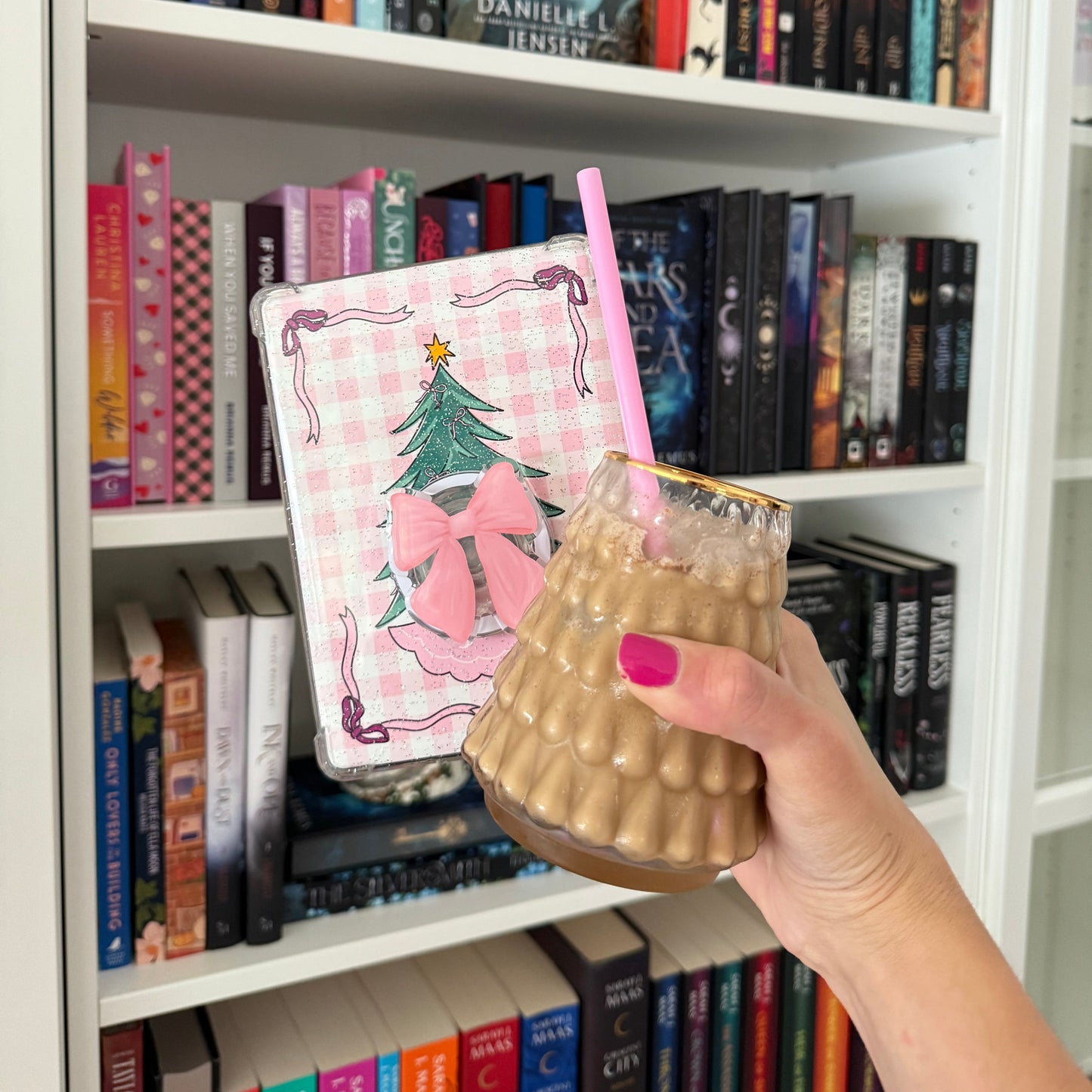 Pink Gingham Hand Drawn Kindle Insert