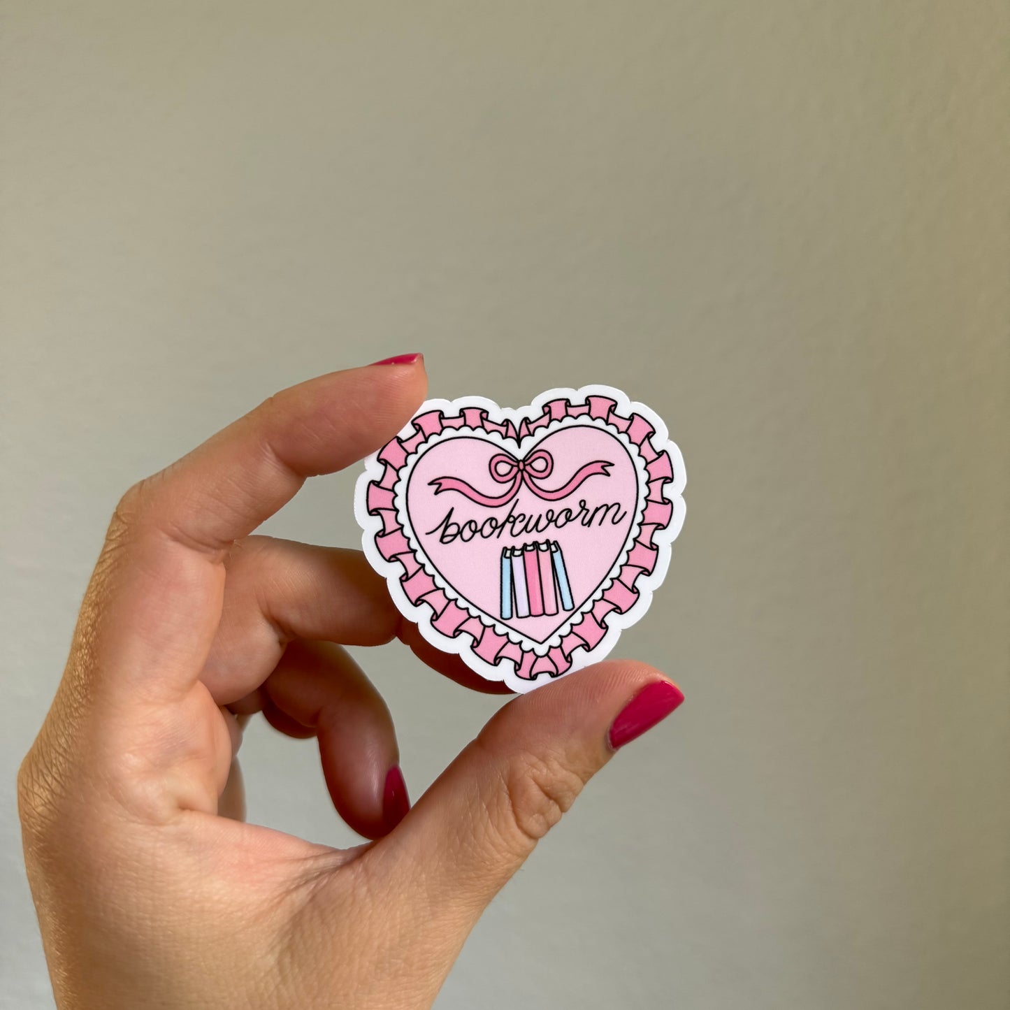 Bookworm Heart Sticker