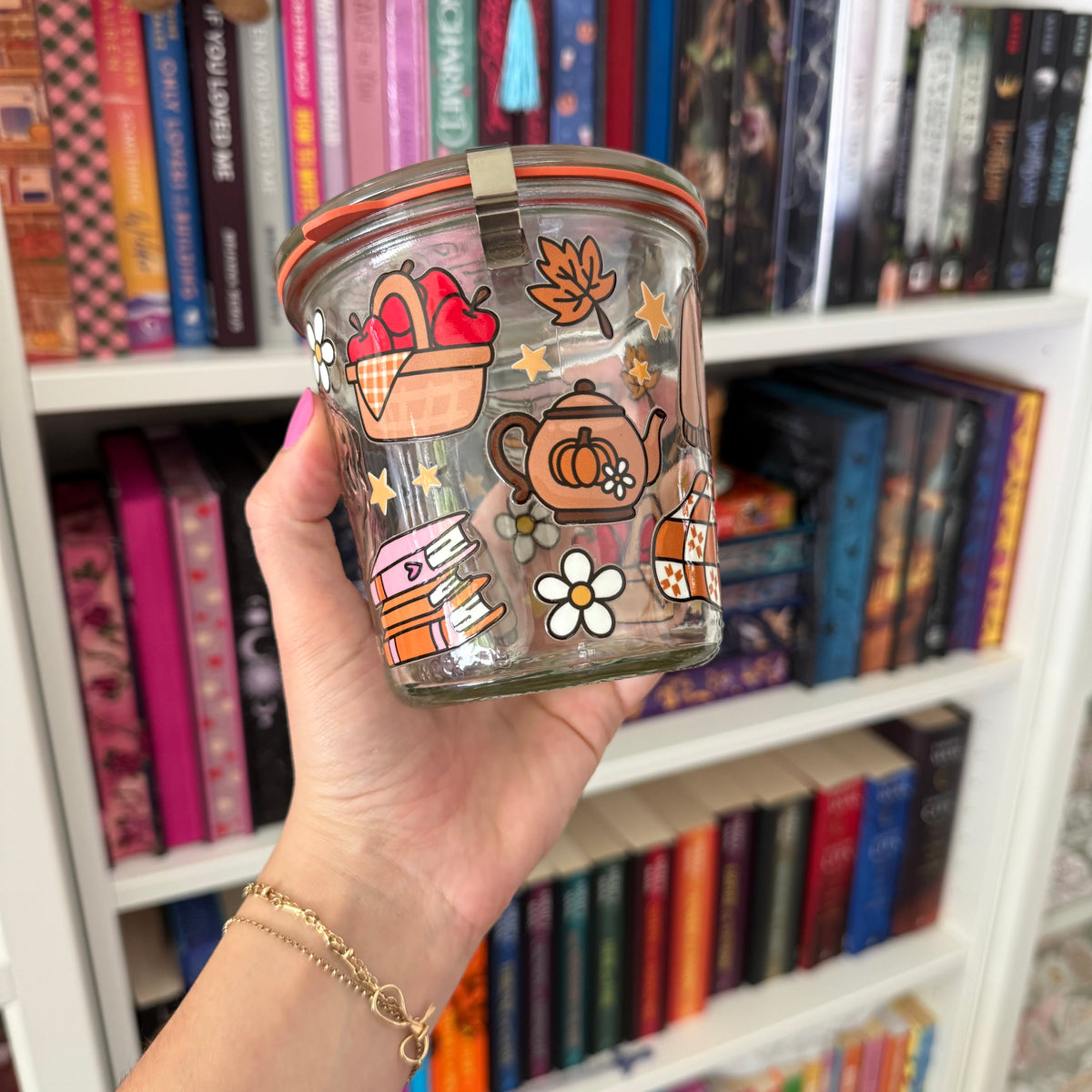 Cozy Fall Books Weck Jar