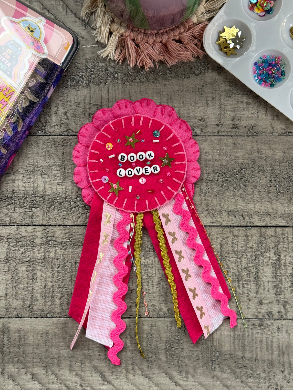 Book Lover Pink Prize Ribbon