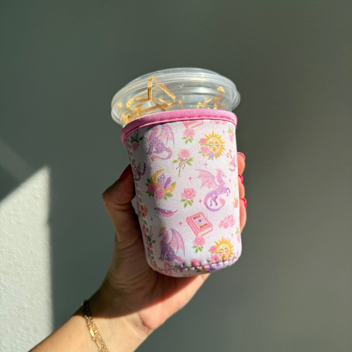 Pink Dragon Coffee Cozy