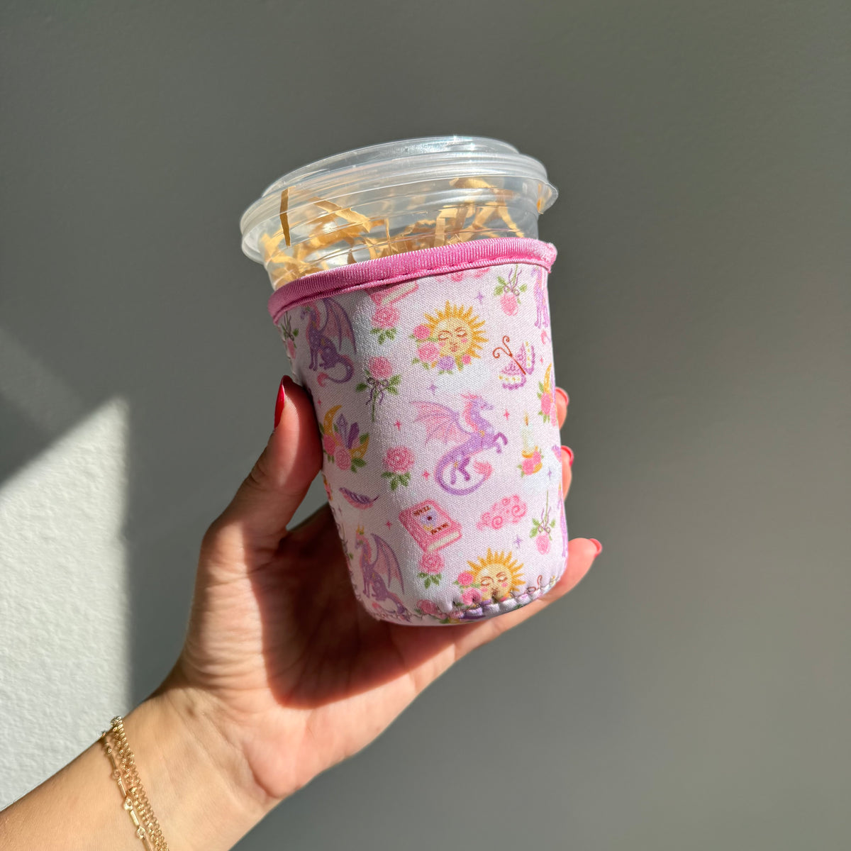 Pink Dragon Coffee Cozy