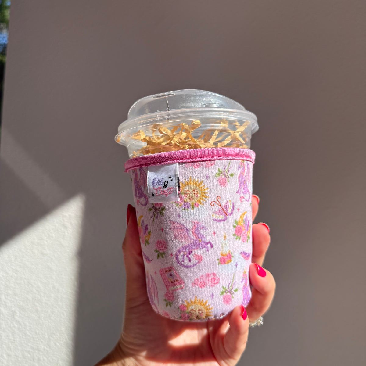 Pink Dragon Coffee Cozy