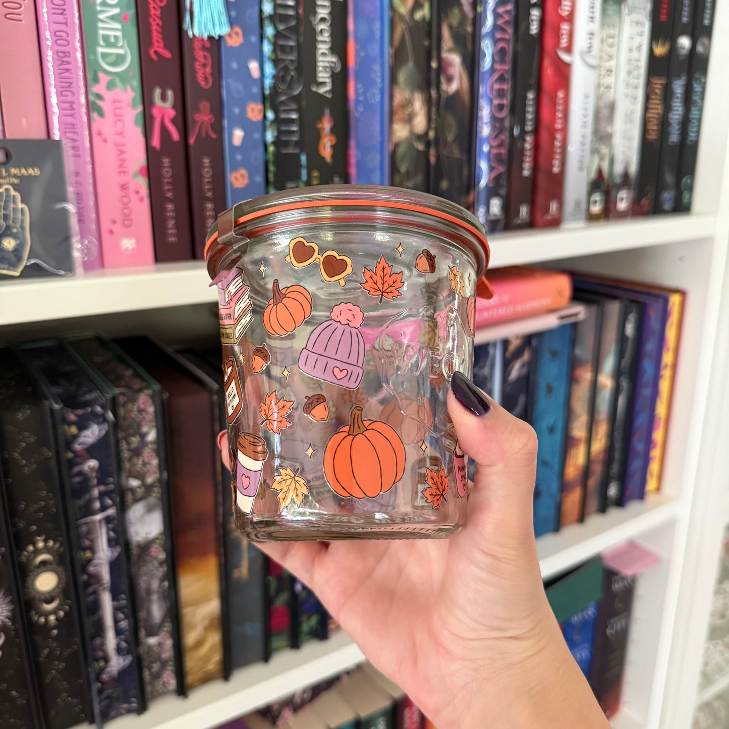 Cozy Fall Bookish Pumpkin Spice Weck Jar