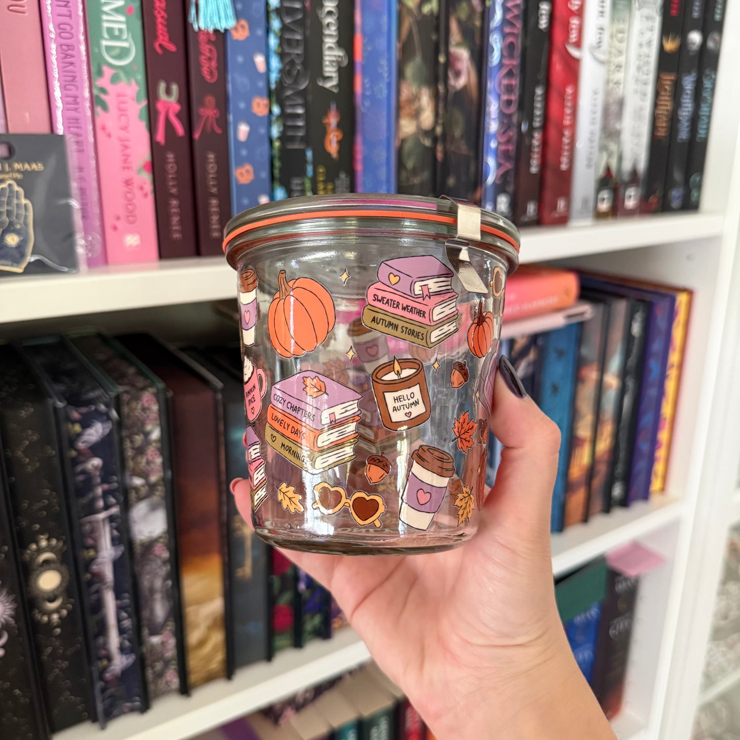 Cozy Fall Bookish Pumpkin Spice Weck Jar