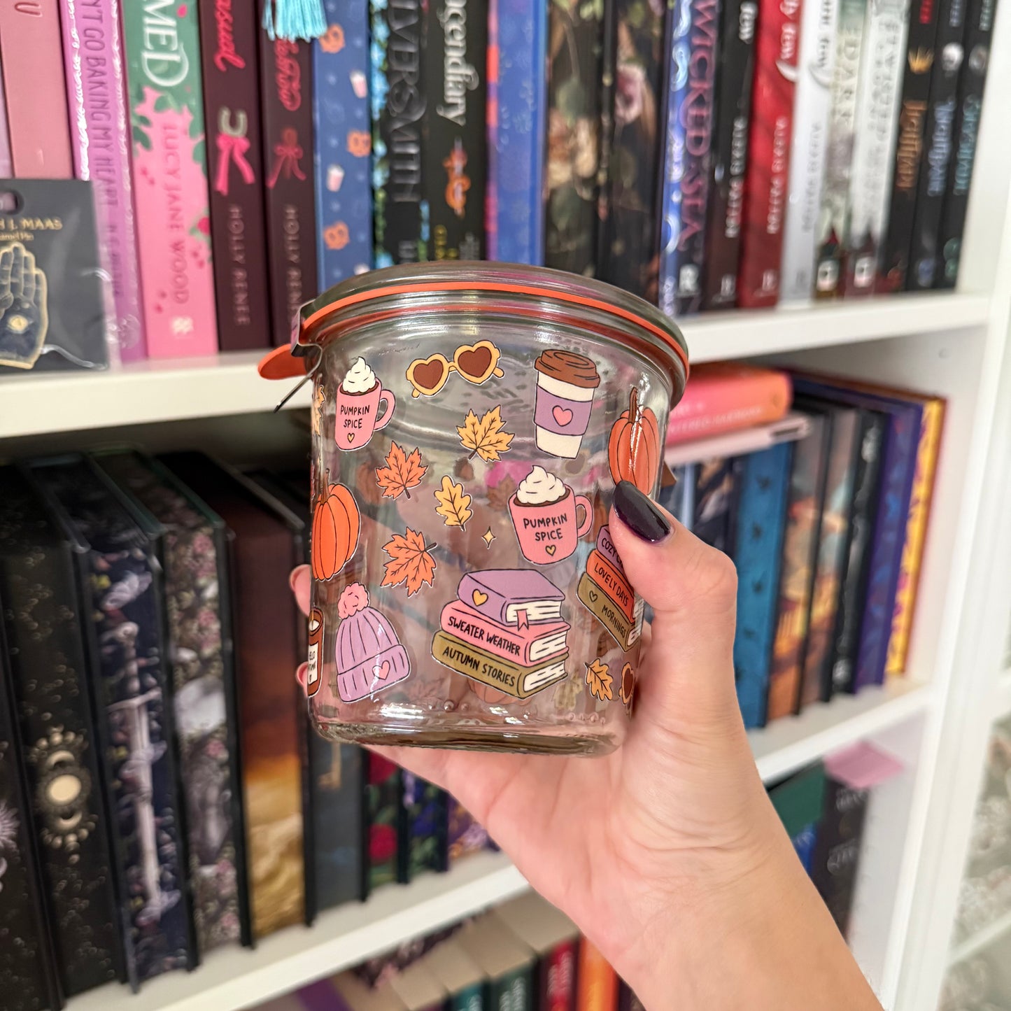 Cozy Fall Bookish Pumpkin Spice Weck Jar