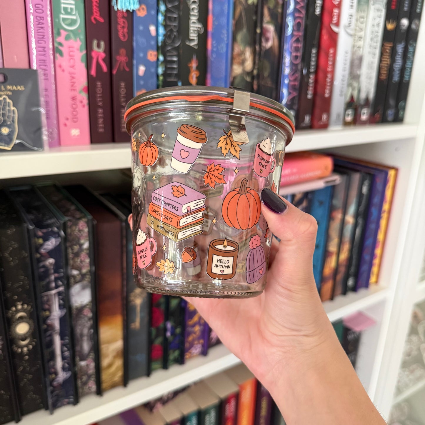 Cozy Fall Bookish Pumpkin Spice Weck Jar