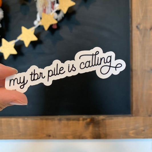 my tbr pile is calling waterproof sticker