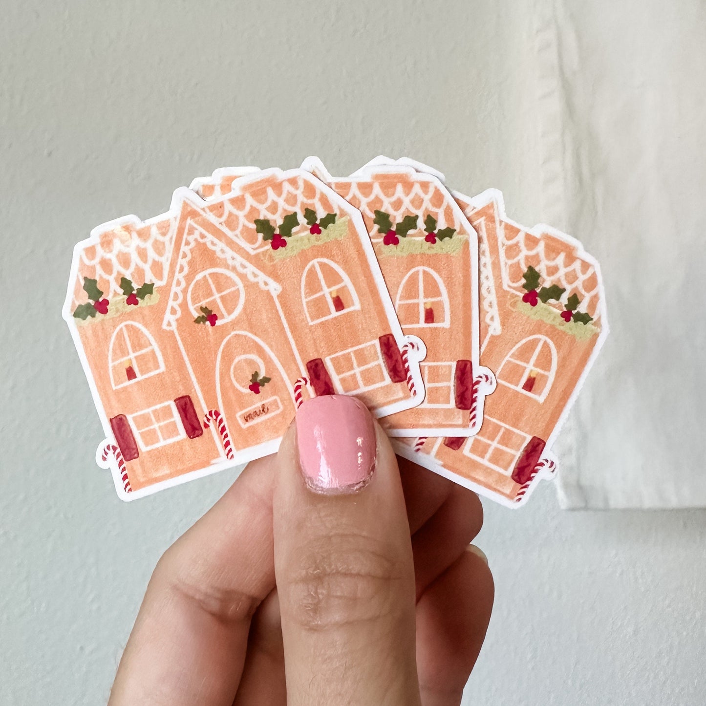Gingerbread house waterproof sticker