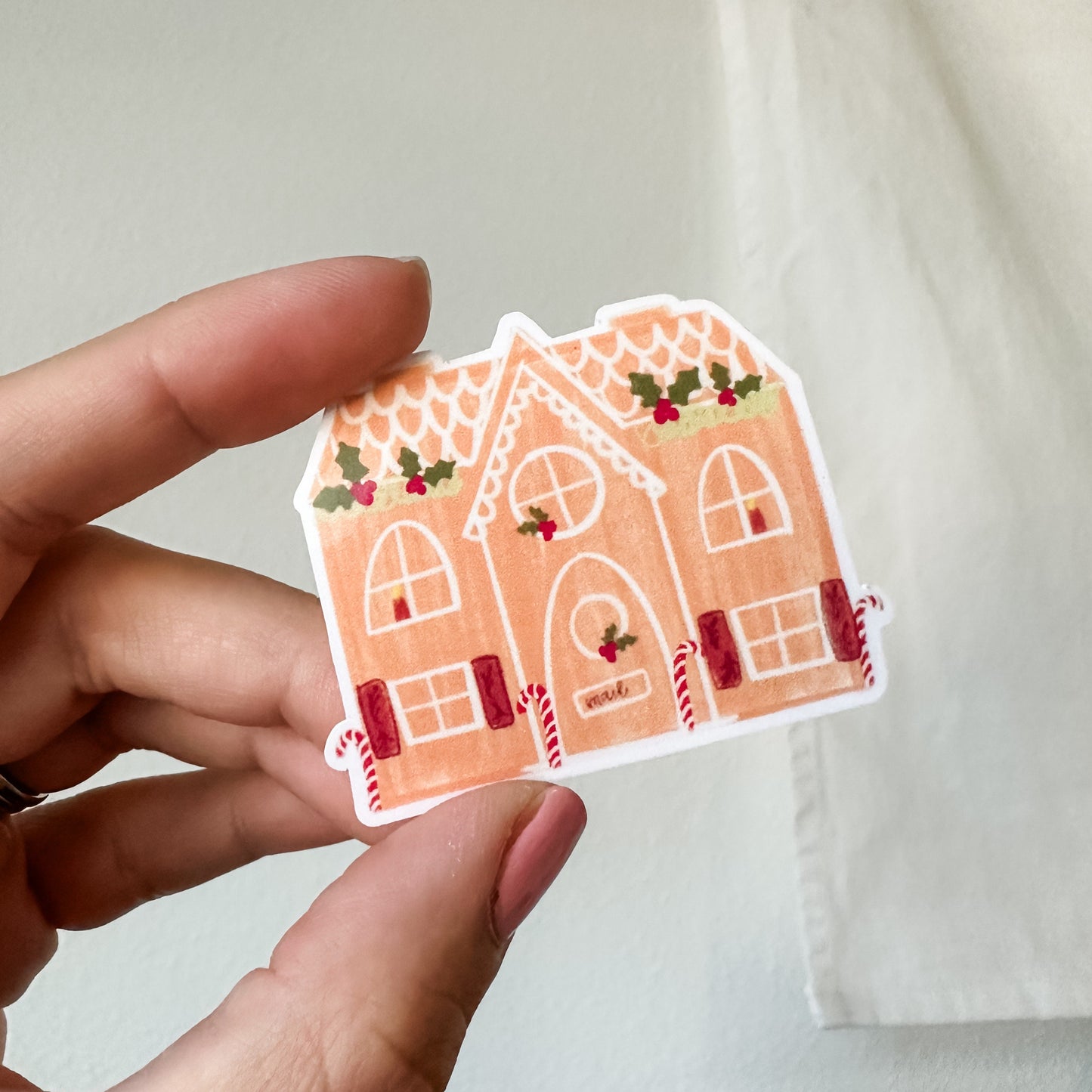 Gingerbread house waterproof sticker